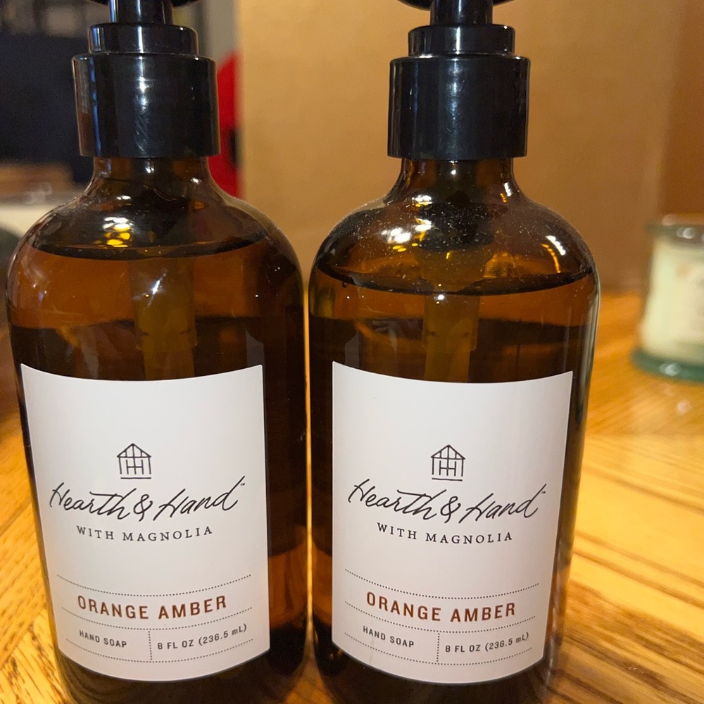 2 - 8oz HAND SOAP Hearth & Hand Orange Amber Brand New